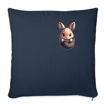 Lapin, Lapin, Animal, Animal De Compagnie, Lapins - Housse de coussin décorative 45 x 45 cm - bleu marine - Devant