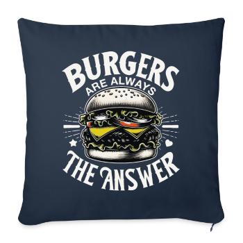 Burger Fast Food Hamburger Cheesburger Burgers - Sofa pillowcase 17,3'' x 17,3'' (45 x 45 cm) - navy - Front