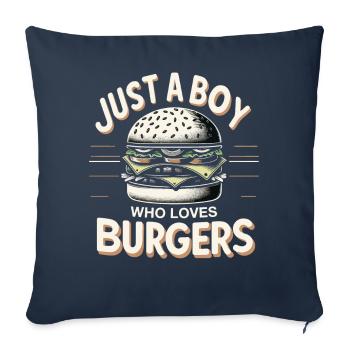 Burger Fast Food Hamburger Cheesburger Burgers - Sofa pillowcase 17,3'' x 17,3'' (45 x 45 cm) - navy - Front