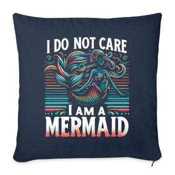Fable de sirène Conte de fées de sirènes - Housse de coussin décorative 45 x 45 cm - bleu marine - Devant