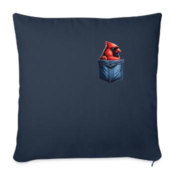 Cardinal Rouge Cardinal Oiseau Rouge Cardinal - Housse de coussin décorative 45 x 45 cm - bleu marine - Devant