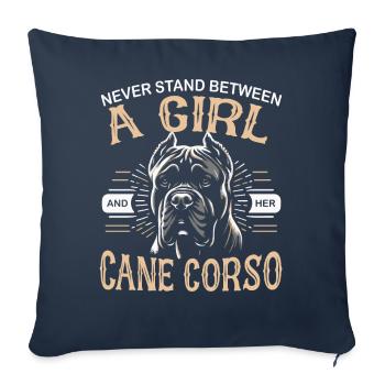 Cane Corso Chien - Housse de coussin décorative 45 x 45 cm - bleu marine - Devant