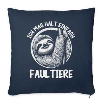 Paresseux, Paresseux, Animaux, Dormir, Paresseux - Housse de coussin décorative 45 x 45 cm - bleu marine - Devant