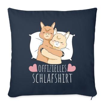 Alpaga Lama Alpagas Animal - Housse de coussin décorative 45 x 45 cm - bleu marine - Devant