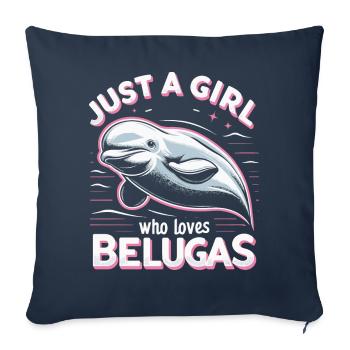 Beluga Whale Ocean Belugas Whales - Sofa pillowcase 17,3'' x 17,3'' (45 x 45 cm) - navy - Front