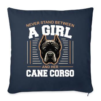 Cane Corso Chien - Housse de coussin décorative 45 x 45 cm - bleu marine - Devant