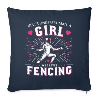 Fencing Fencer - Sofa pillowcase 17,3'' x 17,3'' (45 x 45 cm) - navy - Front