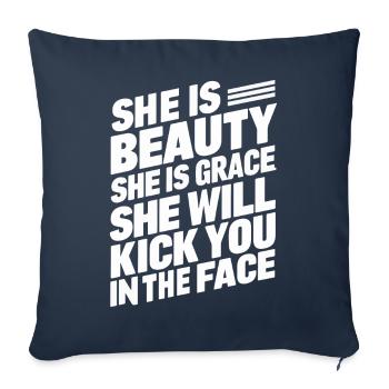 Karaté Karaté Combattant Arts martiaux - Housse de coussin décorative 45 x 45 cm - bleu marine - Devant