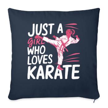 Karaté Karaté Combattant Arts martiaux - Housse de coussin décorative 45 x 45 cm - bleu marine - Devant