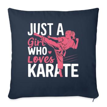 Karaté Karaté Combattant Arts martiaux - Housse de coussin décorative 45 x 45 cm - bleu marine - Devant