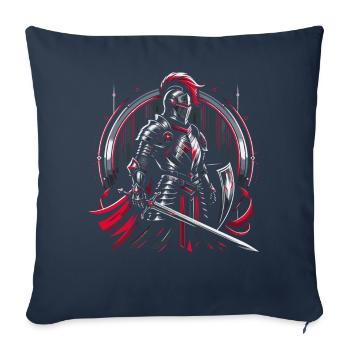 Deus Vult Crusader Knights Templier Moyen Âge - Housse de coussin décorative 45 x 45 cm - bleu marine - Devant