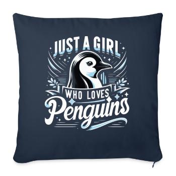 Penguin Penguin Animal - Sofa pillowcase 17,3'' x 17,3'' (45 x 45 cm) - navy - Front