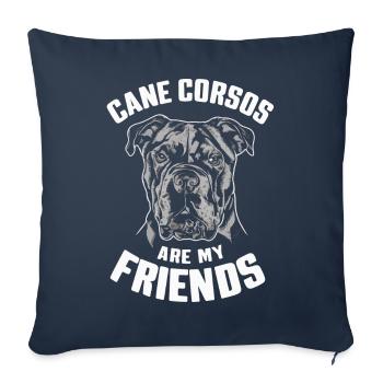 Cane Corso Chien - Housse de coussin décorative 45 x 45 cm - bleu marine - Devant