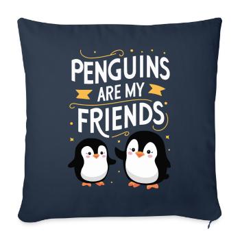 Penguin Penguin Animal - Sofa pillowcase 17,3'' x 17,3'' (45 x 45 cm) - navy - Front