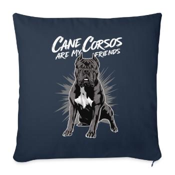 Cane Corso Chien - Housse de coussin décorative 45 x 45 cm - bleu marine - Devant