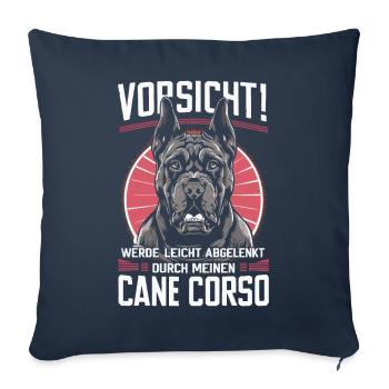 Chiens Cane Corso Italiano Chien - Housse de coussin décorative 45 x 45 cm - bleu marine - Devant