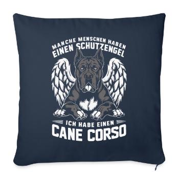 Chiens Cane Corso Italiano Chien - Housse de coussin décorative 45 x 45 cm - bleu marine - Devant