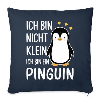 Pingouin, petits pingouins, manchot empereur - Housse de coussin décorative 45 x 45 cm - bleu marine - Devant