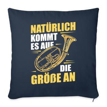 Cor Ténor Cor Ténor Cor Instrument - Housse de coussin décorative 45 x 45 cm - bleu marine - Devant