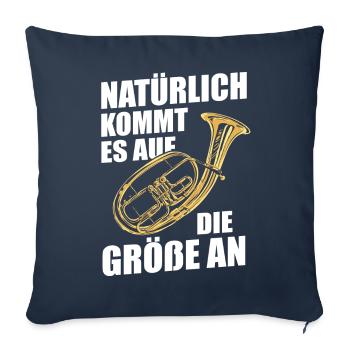 Cor Ténor Cor Ténor Cor Instrument - Housse de coussin décorative 45 x 45 cm - bleu marine - Devant