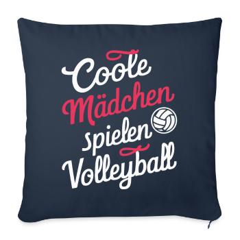 Volley-ball Volley-ball de plage Joueurs de volley-ball sportifs - Housse de coussin décorative 45 x 45 cm - bleu marine - Devant