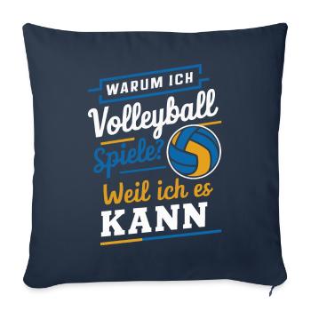Volley-ball Volley-ball de plage Joueurs de volley-ball sportifs - Housse de coussin décorative 45 x 45 cm - bleu marine - Devant