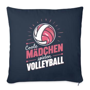 Volley-ball Volley-ball de plage Joueurs de volley-ball sportifs - Housse de coussin décorative 45 x 45 cm - bleu marine - Devant