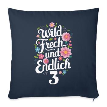 Birthday Gift 3 Years Children's Birthday - Sofa pillowcase 17,3'' x 17,3'' (45 x 45 cm) - navy - Front
