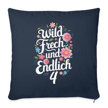 Birthday gift 4 years children's birthday - Sofa pillowcase 17,3'' x 17,3'' (45 x 45 cm) - navy - Front