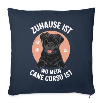 Chiens Cane Corso Italiano Chien - Housse de coussin décorative 45 x 45 cm - bleu marine - Devant