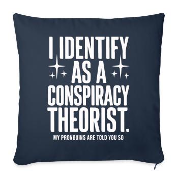 Conspiracy theorist Conspiracy theory - Sofa pillowcase 17,3'' x 17,3'' (45 x 45 cm) - navy - Front