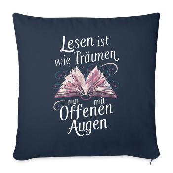 Book Reading Books Book Nerd Bookworm - Sofa pillowcase 17,3'' x 17,3'' (45 x 45 cm) - navy - Front
