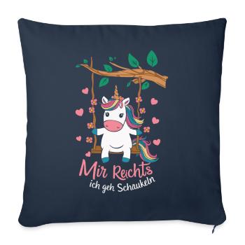 Unicorn Unicorns Mythical Creatures Mystical - Sofa pillowcase 17,3'' x 17,3'' (45 x 45 cm) - navy - Front