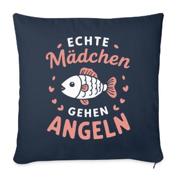 pêcheur pêcheur pêche pêche poisson - Housse de coussin décorative 45 x 45 cm - bleu marine - Devant