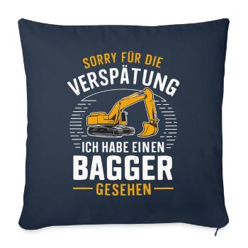 Excavator Driver Construction Worker Construction Site Construction Machine - Sofa pillowcase 17,3'' x 17,3'' (45 x 45 cm) - navy - Front