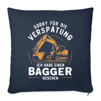 Excavator Driver Construction Worker Construction Site Construction Machine - Sofa pillowcase 17,3'' x 17,3'' (45 x 45 cm) - navy - Front
