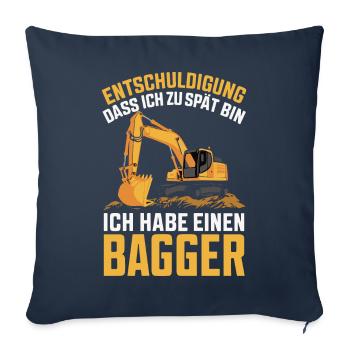 Excavator Driver Construction Worker Construction Site Construction Machine - Sofa pillowcase 17,3'' x 17,3'' (45 x 45 cm) - navy - Front