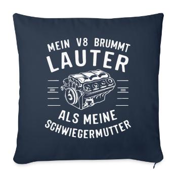 V8 Engine 8 Cylinder Displacement Car Tuning Tuner - Sofa pillowcase 17,3'' x 17,3'' (45 x 45 cm) - navy - Front