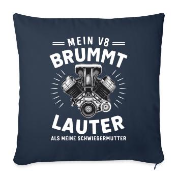 V8 Engine 8 Cylinder Displacement Car Tuning Tuner - Sofa pillowcase 17,3'' x 17,3'' (45 x 45 cm) - navy - Front