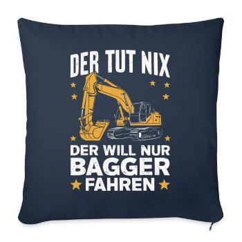 Excavator Driver Construction Worker Construction Site Construction Machine - Sofa pillowcase 17,3'' x 17,3'' (45 x 45 cm) - navy - Front