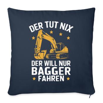 Excavator Driver Construction Worker Construction Site Construction Machine - Sofa pillowcase 17,3'' x 17,3'' (45 x 45 cm) - navy - Front