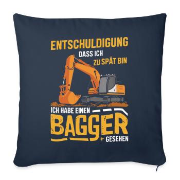 Excavator Driver Construction Worker Construction Site Construction Machine - Sofa pillowcase 17,3'' x 17,3'' (45 x 45 cm) - navy - Front