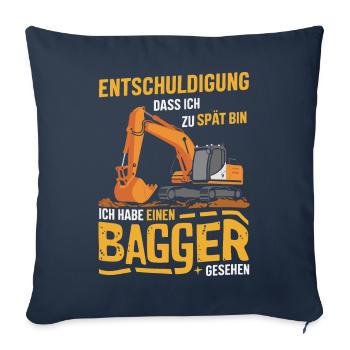 Excavator Driver Construction Worker Construction Site Construction Machine - Sofa pillowcase 17,3'' x 17,3'' (45 x 45 cm) - navy - Front