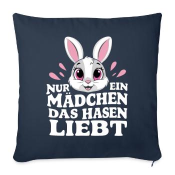 Bunny Bunnies Rabbit Pet - Sofa pillowcase 17,3'' x 17,3'' (45 x 45 cm) - navy - Front
