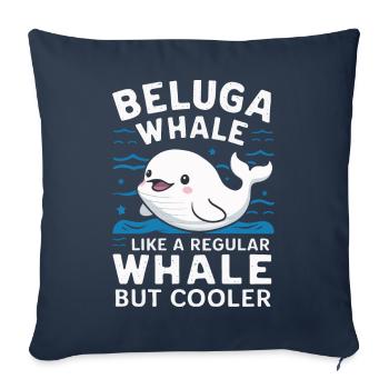 Beluga Whale Ocean Belugas Whales - Sofa pillowcase 17,3'' x 17,3'' (45 x 45 cm) - navy - Front