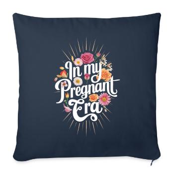 Grossesse Grossesse Accouchement - Housse de coussin décorative 45 x 45 cm - bleu marine - Devant