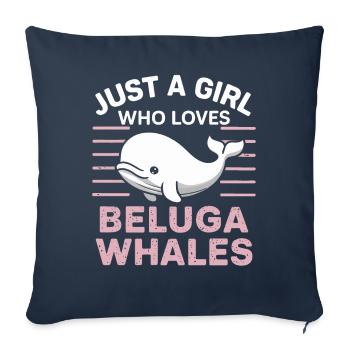 Beluga Whale Ocean Belugas Whales - Sofa pillowcase 17,3'' x 17,3'' (45 x 45 cm) - navy - Front