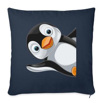 Penguin Penguins Animal - Sofa pillowcase 17,3'' x 17,3'' (45 x 45 cm) - navy - Front