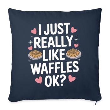 Gaufres Bonbons pour le petit-déjeuner - Housse de coussin décorative 45 x 45 cm - bleu marine - Devant