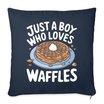 Gaufres Bonbons pour le petit-déjeuner - Housse de coussin décorative 45 x 45 cm - bleu marine - Devant